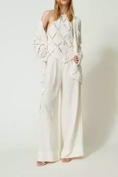 Брюки широкого кроя с защипами TWINSET