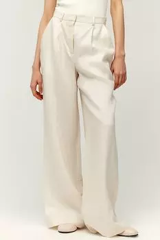 Брюки свободного кроя льняные с защипами Fashion Rebels