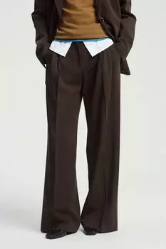 Брюки свободного кроя с защипами Nume