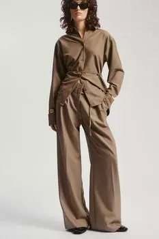 Брюки свободного кроя с защипами Nume