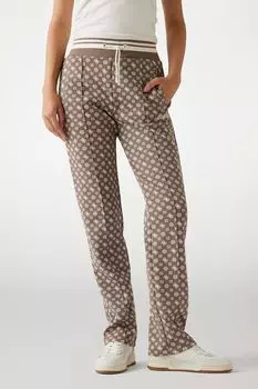 Брюки трикотажные на кулиске с принтом Guess