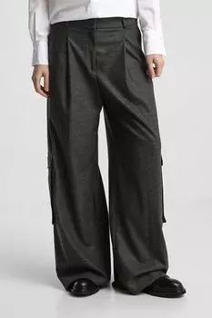 Брюки трикотажные с защипами и карманами HUGO