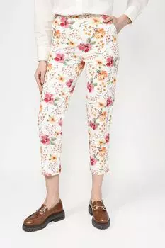 Брюки укороченные с цветочным принтом BELUCCI