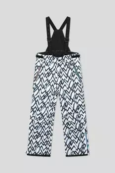 Брюки утепленные на лямках с принтом Pulka