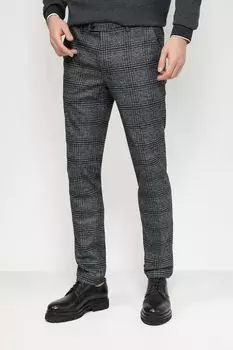 Брюки в клетку прямого кроя Cinque