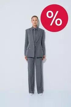 Брюки в полоску прямого кроя LAROOM