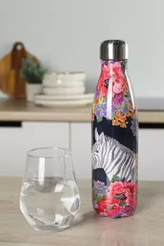 Бутылка для воды с принтом Wild At Heart Zebra Kitchen Craft