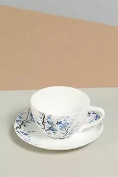 Чайная пара фарфоровая с блюдцем Blue Sakura 21maison