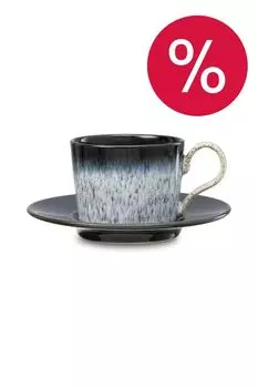 Чайная пара фарфоровая с принтом Гало Denby