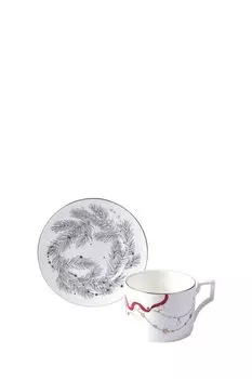 Чайная пара фарфоровая с принтом Valerie Concept