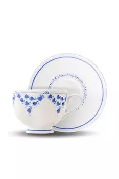 Чайная пара из фарфора с принтом Жасмин Объединение «Гжель»