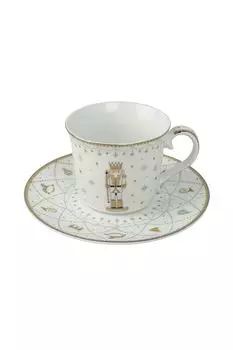 Чашка с блюдцем фарфоровая с принтом Royal Nutcracker Easy Life