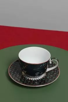 Чашка с блюдцем фарфоровые с принтом Berry Blues Pip Studio