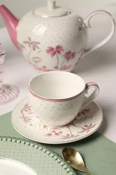 Чашка с блюдцем фарфоровые с принтом Jolie Pip Studio