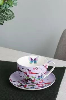 Чашка с блюдцем из фарфора Экзотика Пенстемоны Maxwell & Williams