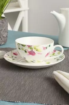 Чашка с блюдцем из фарфора Primavera Maxwell & Williams