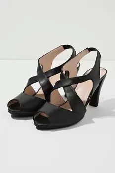 Черные кожаные босоножки на каблуке Carvela