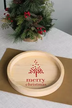 Деревянный поднос Merry Christmas COINCASA