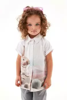 Рубашка хлопковая с коротким рукавом и принтом Bell Bimbo