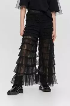 Брюки с рюшами из сетки Choupette