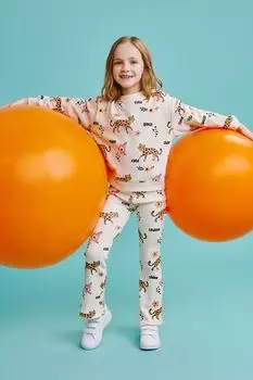 Брюки хлопковые клеш с принтом GIOCO