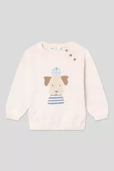 Джемпер хлопковый на пуговицах с аппликацией Mayoral