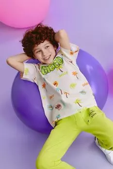 Футболка хлопковая с принтом GIOCO