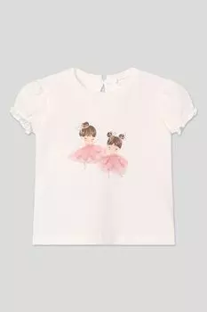 Футболка хлопковая с декором Mayoral