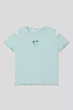 Футболка хлопковая с вырезами на плечах Mayoral