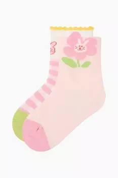 Набор из 2 пар хлопковых носков с принтом Balabala