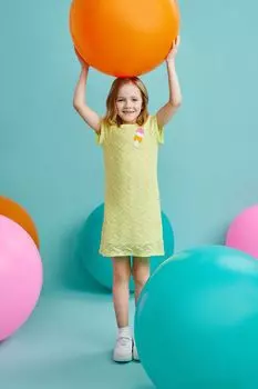 Платье хлопковое с коротким рукавом GIOCO