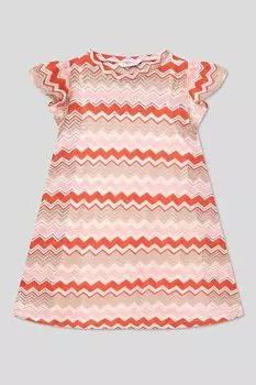 Платье вязаное с оборками и принтом Mayoral