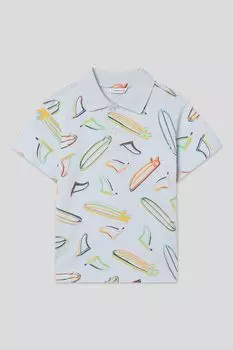 Поло хлопковое с принтом Mayoral