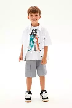 Рубашка хлопковая с коротким рукавом и принтом Bell Bimbo