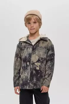 Рубашка хлопковая с капюшоном и принтом тай-дай Choupette