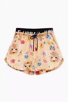 Шорты хлопковые на эластичном поясе с принтом Bell Bimbo