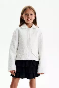 Жакет твидовый на молнии с фальш карманами Silver Spoon Ceremony