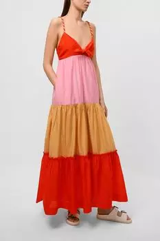 Длинное платье из хлопка и шелка Scotch & Soda