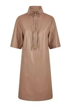 Длинное платье прямого фасона из экокожи Marc Aurel