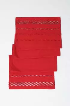 Дорожка настольная хлопковая Sangallo Red COINCASA