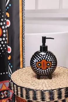 Дозатор для жидкого мыла керамический с принтом Bantu Moroshka