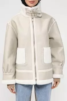 Дубленка из экокожи с высоким воротником Ipekyol