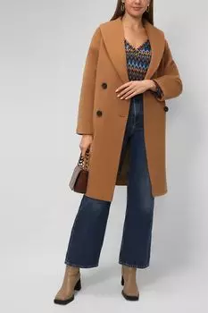 Двубортное пальто из шерсти Paola Ray