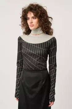 Двухцветная водолазка с разрезом Fashion Rebels