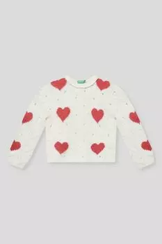 Джемпер ажурный с принтом Benetton