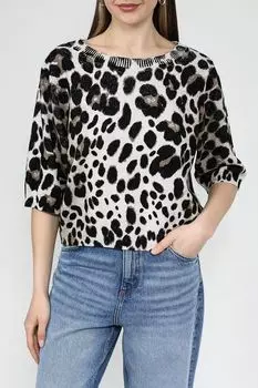 Джемпер хлопковый с анималистичным принтом Monari