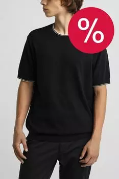 Джемпер хлопковый с коротким рукавом Bugatti