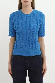 Джемпер хлопковый с коротким рукавом текстурный Dunst