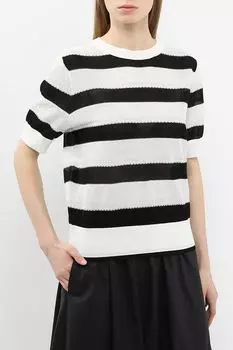 Джемпер хлопковый с коротким рукавом в полоску Auranna