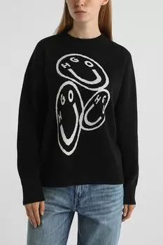 Джемпер хлопковый с принтом HUGO